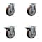 Service Caster 5'' Maroon Poly Wheel Swivel Top Plate Caster Set with 2 Posi Brakes, 4PK SCC-20S514-PPUB-MRN-2-PLB-2 - alternate 1